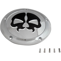 Split Skull Derby Cover — 5-hole, Black, Chrome