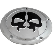 Split Skull Derby Cover — 5-hole, Black, Chrome