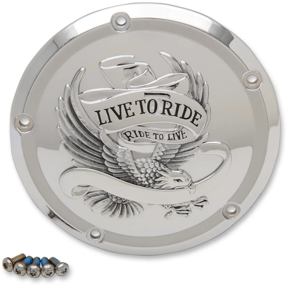 Live To Ride Derby Cover — 5-hole, Chrome Live To Ride Derby Cover — 5-hole, Chrome