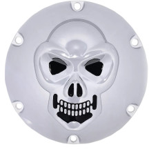 Tapa de Derby 3-D Calavera Cromada — 6 orificios