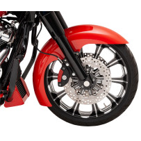 Hugger Series Front Fender with Mounting Blocks for Softail/Dyna — 19" wheel fit, 40-1/4" contour