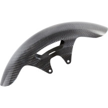 Guardabarros delantero Cafe de fibra de carbono 19" — 19", neumático 130/60-19, 5.5" de ancho, Negro brillante