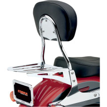Sissy Bar Redonda — 14" de alto, almohadilla 12" ancho, cromo