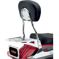 Round Sissy Bar — 17" height, 12" x 8-1/4" pad, chrome