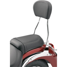 Sissy Bar redondo — 432 mm de altura, almohadilla 305×210 mm, cromo