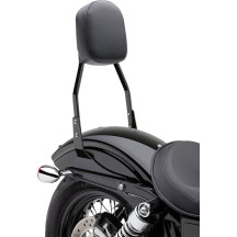 Sissy Bar cuadrado — 432 mm (17") de altura, almohadilla 222×191 mm, Negro