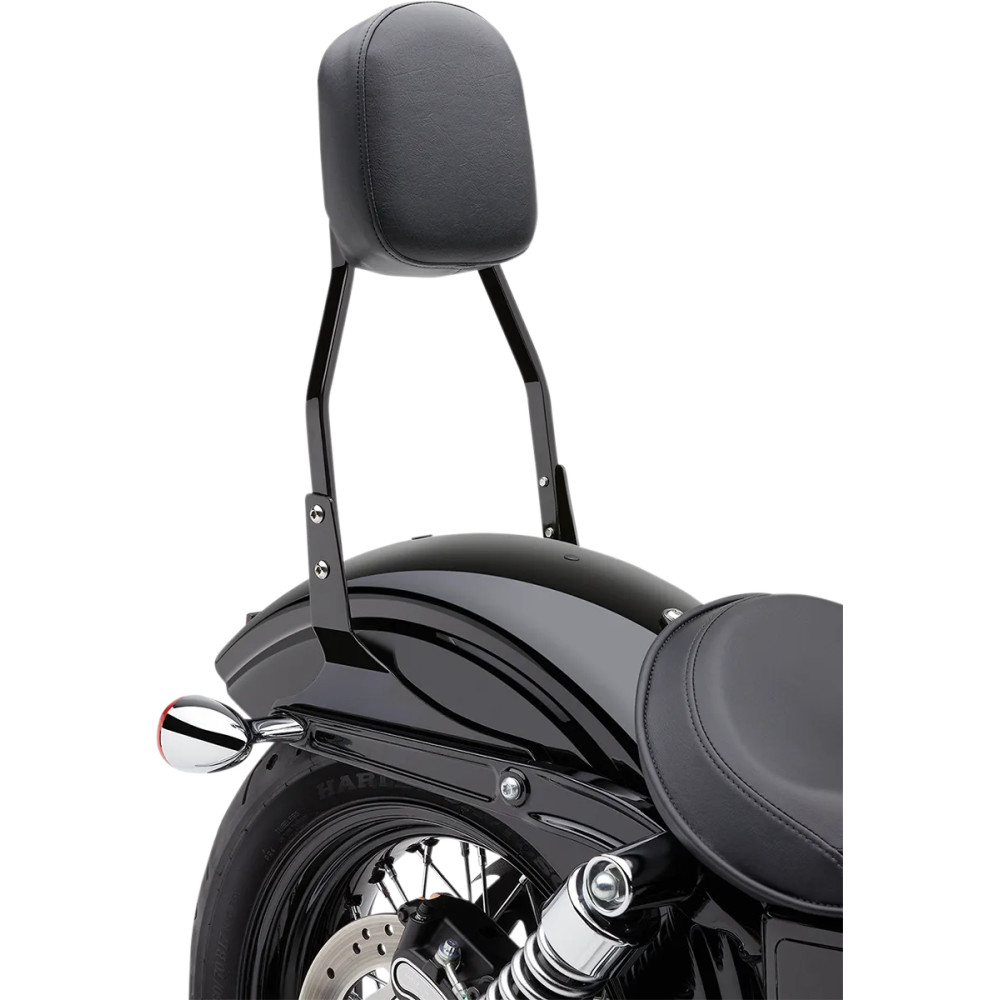 Sissy Bar cuadrado — 432 mm (17") de altura, almohadilla 222×191 mm, Negro