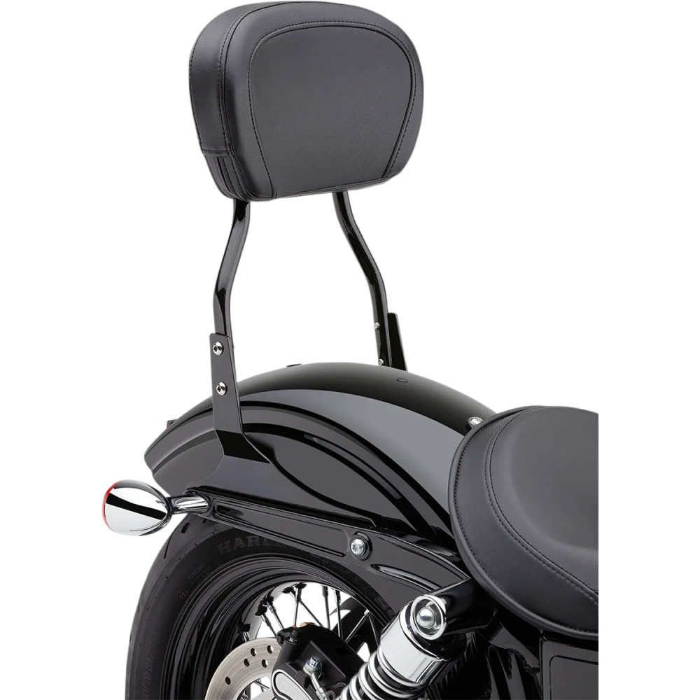 Barra de respaldo redonda — 12" de alto, almohadilla 12" x 8.25" x 2.5", negro