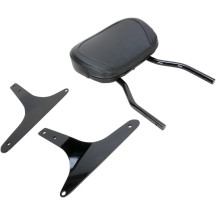 Barra de respaldo redonda — 12" de alto, almohadilla 12" x 8.25" x 2.5", negro
