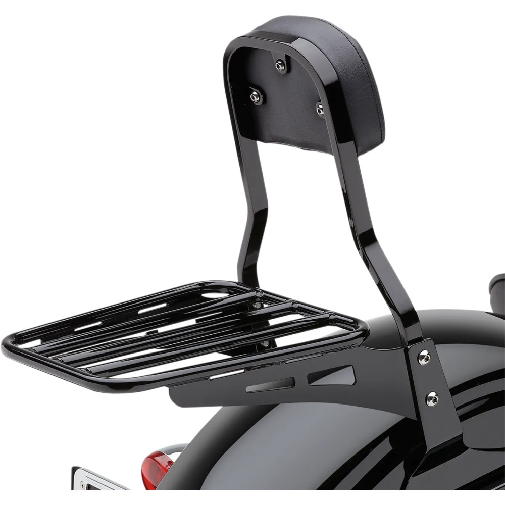 Portaequipajes para Cobra Sissy Bar — Negro, Acabado en polvo