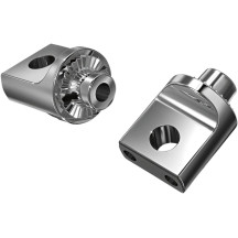 Male-Mount Footpeg Adapters — male mount, splined, non-pivoting, pair, chrome