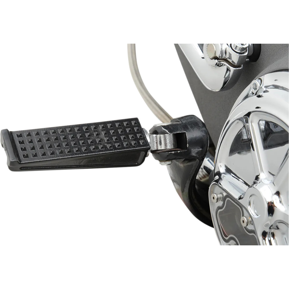 Reposapiés Sanderson — 1-1/8" de ancho, 4" de largo, montaje macho, Negro