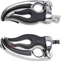 Flamin' Switchblade Pegs — male mount, pair, black, chrome