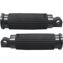Estribos de gel — Montaje macho, ajuste izquierdo y derecho, plegables, negro anodizado