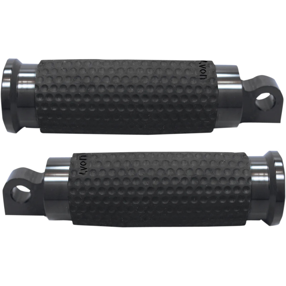 Estribos de gel — Montaje macho, ajuste izquierdo y derecho, plegables, negro anodizado