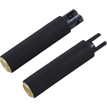 M-Eight Fusion Footpegs — Standard size, passenger fitment, Black & Brass finishes