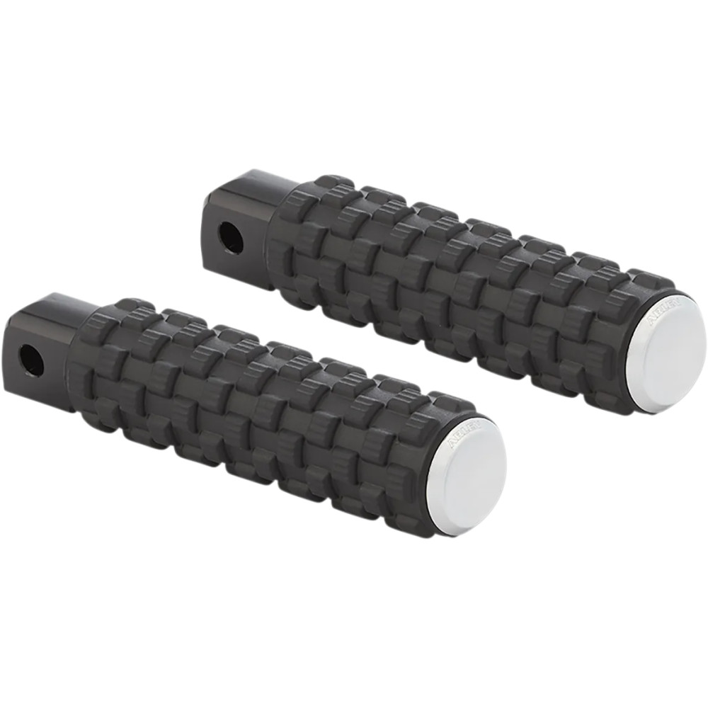 M-Eight Fusion Footpegs — Estándar, Air-Trax, Conductor, Negro/Cromo