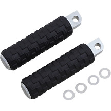 Reposapiés Fusion con montaje macho — 1" más largo, Negro, Cromo