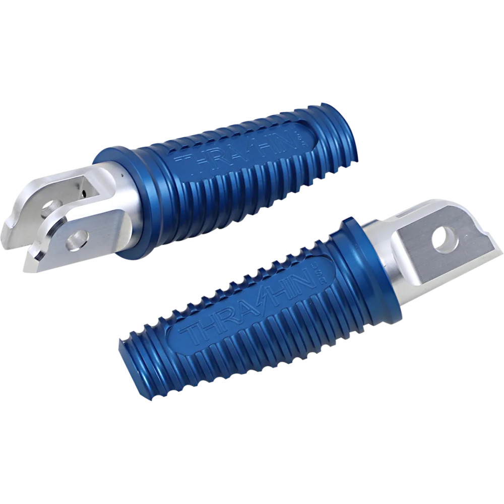 Canyon Footpegs — Adjustable mount, Front fitment, Blue