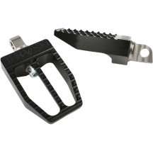 Reposapiés Militant — 3.4" x 2.25", montaje delantero/trasero, negro anodizado