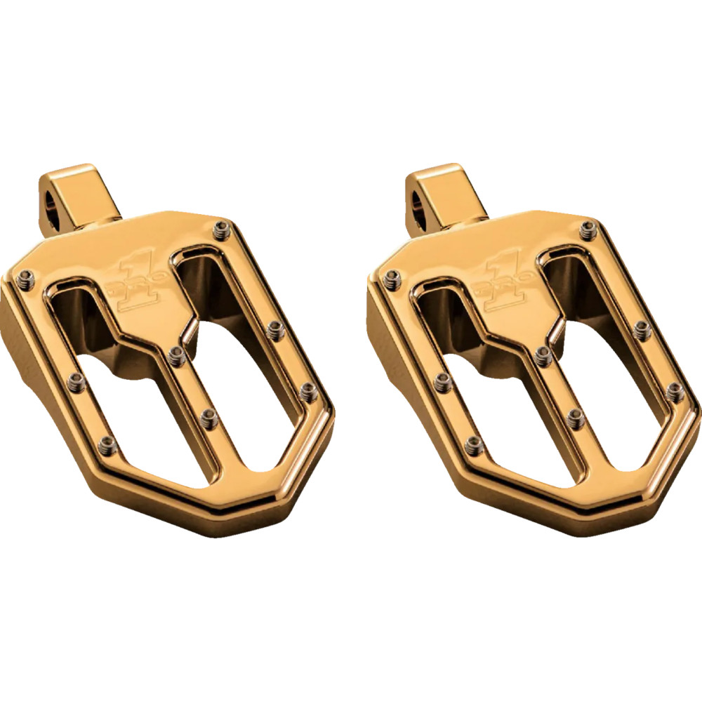 Moto V1 Estribo — 89 mm (3-1/2\") , 57 mm (2-1/4\") , Oro