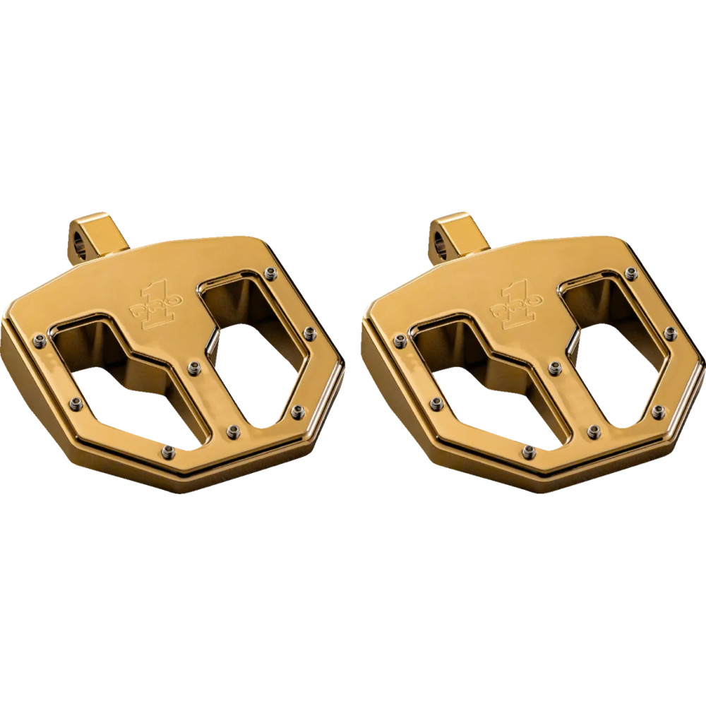 BMX V1 Reposapiés — 95 mm (3-3/4\") An x 95 mm (3-3/4\") L, Dorado