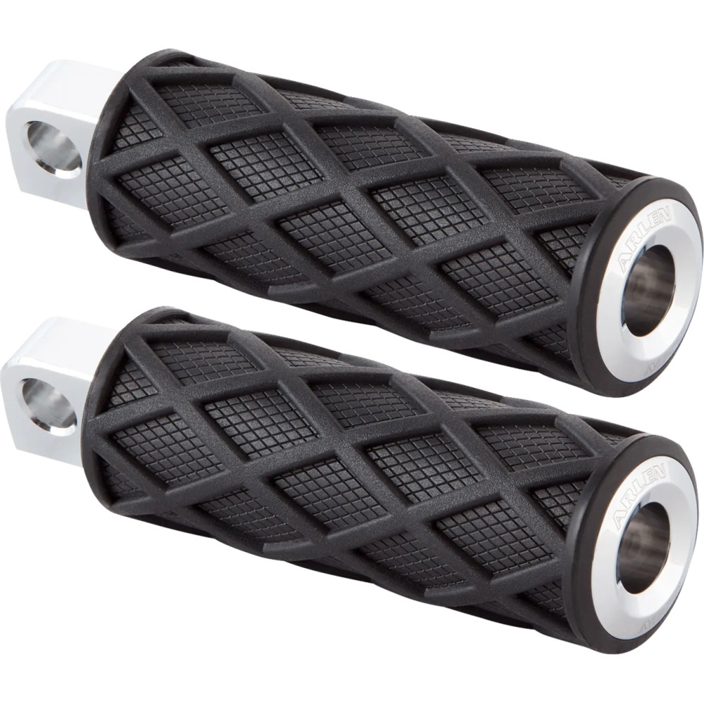 Diamond Footpegs — 114 mm (4-1/2"), Male Mount, Black, Chrome Diamond Footpegs — 114 mm (4-1/2"), Male Mount, Black, Chrome