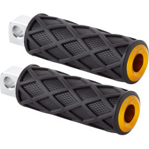Diamond Footpegs — 114 mm (4-1/2"), male mount, black