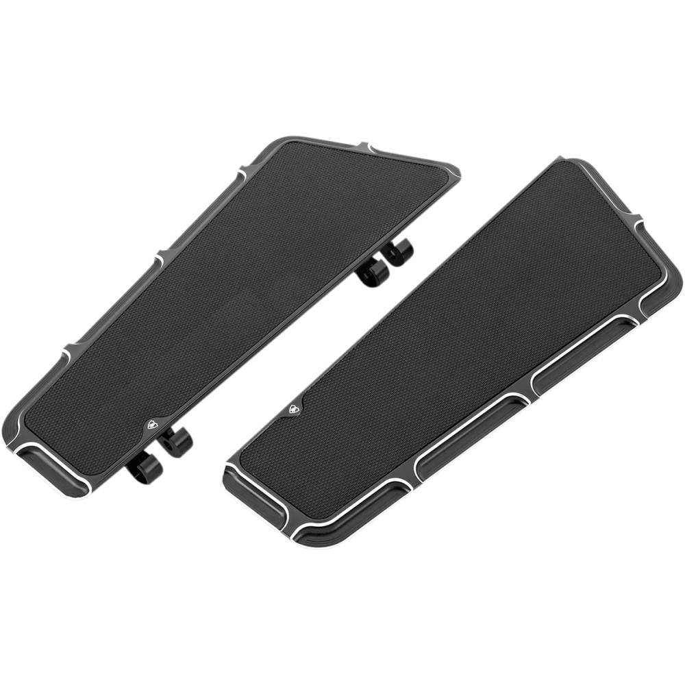 Reposapiés ajustables biselados — 35,1 cm (13,8") x 12,5 cm (5"), ajustable, negro anodizado