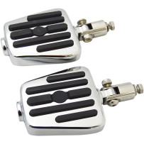 Mini Floorboards — 10 cm × 10 cm (4 in × 4 in), Pair, Black/Chrome