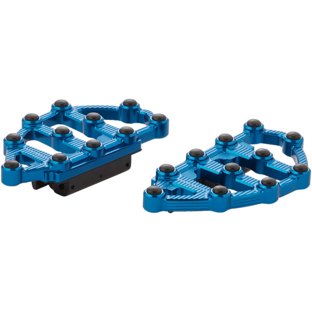 MX Billet Floorboards — Blue anodized, 8" x 4-1/4", 19 mm, Pair