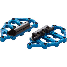 MX Billet Floorboards — Blue anodized, 8" x 4-1/4", 19 mm, Pair
