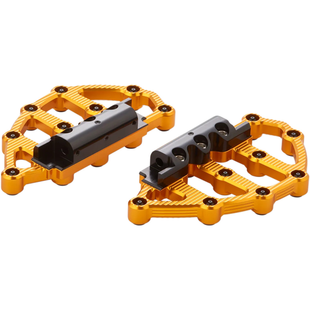 Reposapiés MX mecanizados — 20,5 cm (8") de largo, 19 mm (3/4") grosor, 11 cm (4-1/4") ancho, Anodizado dorado