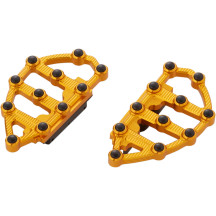 Reposapiés MX mecanizados — 20,5 cm (8") de largo, 19 mm (3/4") grosor, 11 cm (4-1/4") ancho, Anodizado dorado