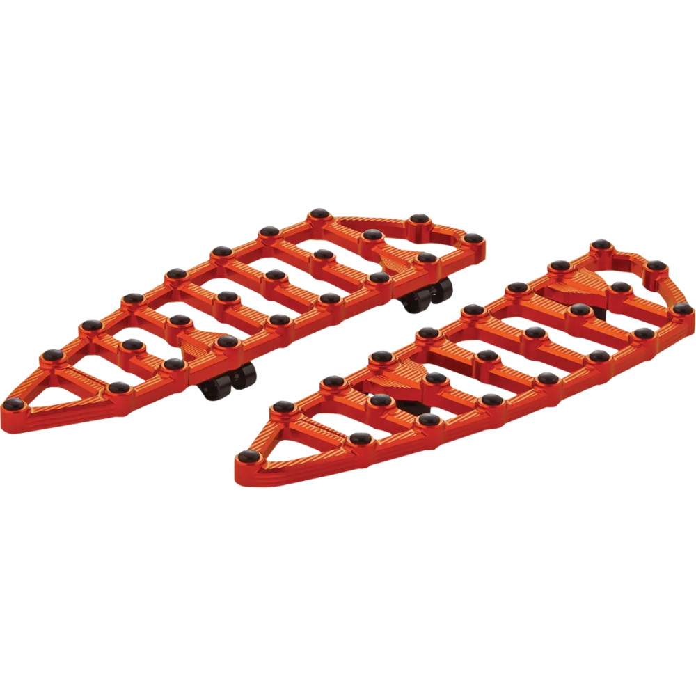 Reposapiés Billet MX — 18" largo, 1" grosor, 5-3/4" ancho, anodizado naranja