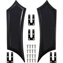 Reposapiés Instigator extendidos — conductor +2.5" del./tras., pasajero +1.56" del./tras., +0.75" más ancho, negro