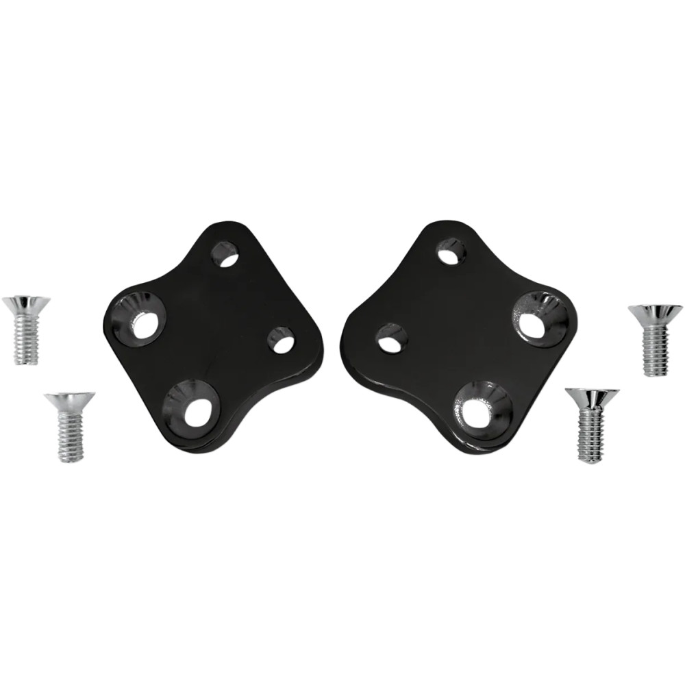 Placas adaptadoras Kick-Back — 1-1/8" hacia atrás, negro anodizado, par