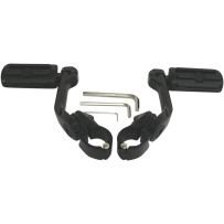 Highway Pegs With Mounting Arms — 1-1/4" clamp, 5" length, Black