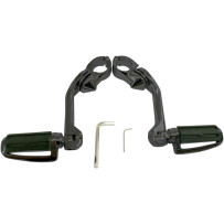 Highway Pegs With Mounting Arms — 1-1/4" clamp (32 mm), 5" length, black