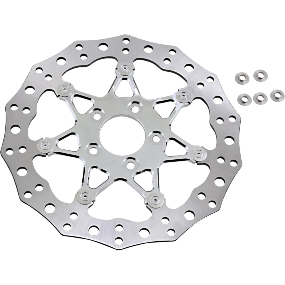 Two-Piece Floating Brake Rotor — 300 mm (11.8"), 5-bolt hub fit, Chrome