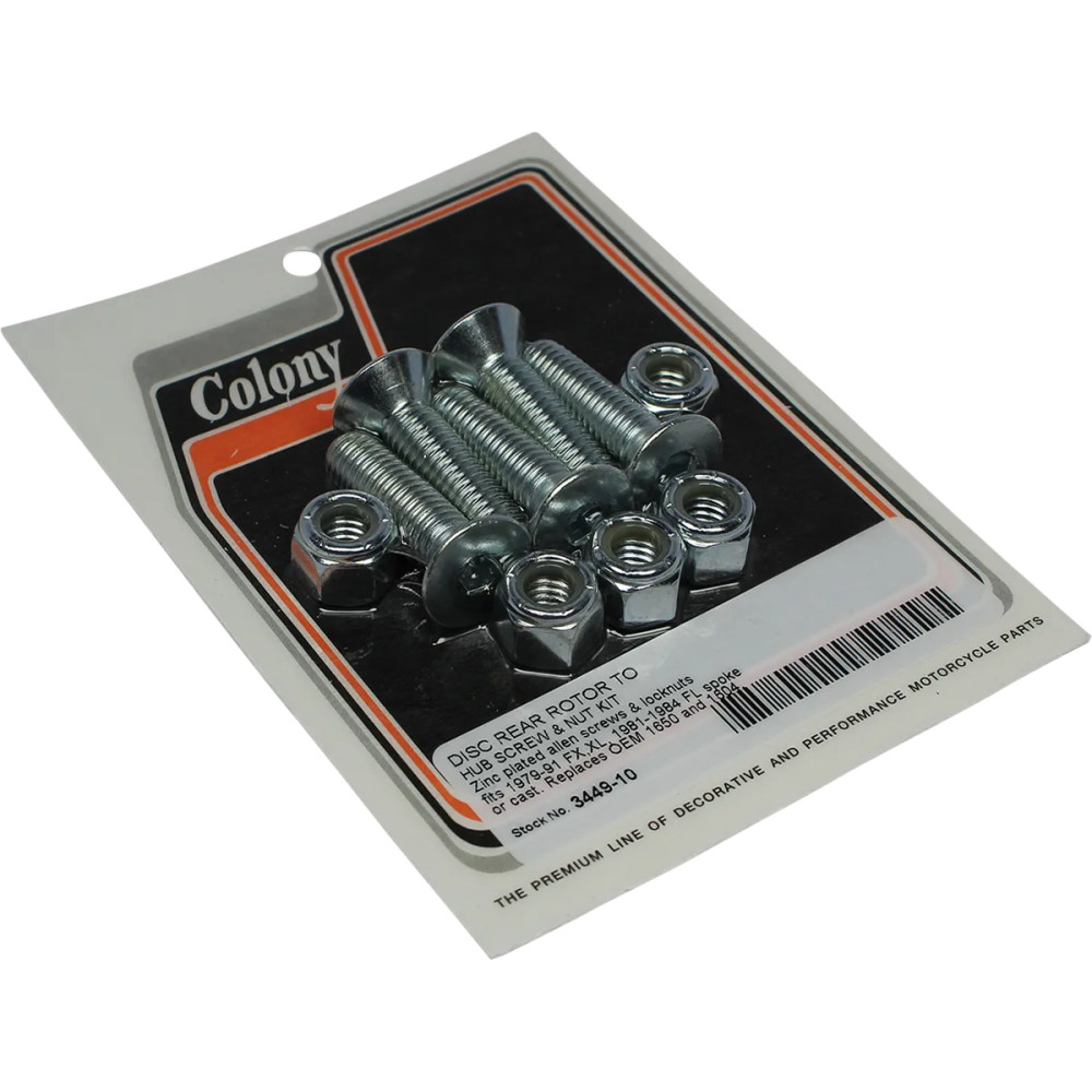 Kit de tornillos y tuercas del rotor trasero al cubo — plateado