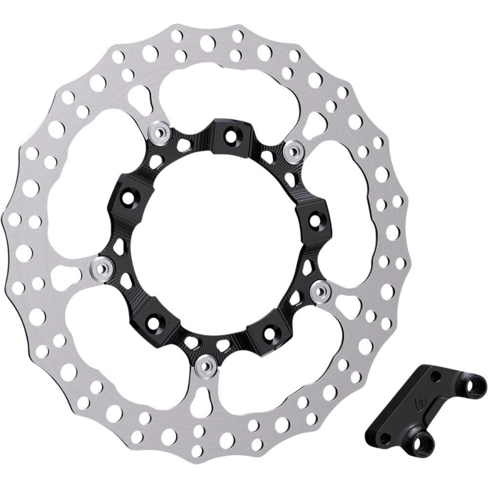 Kit de rotor de freno flotante completo Big Brake de 14" — 356 mm (14"), Negro, para HD FLT Touring