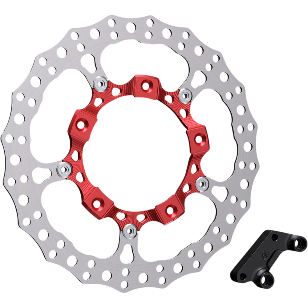 Kit de rotor de freno flotante completo Big Brake de 14" — Rojo