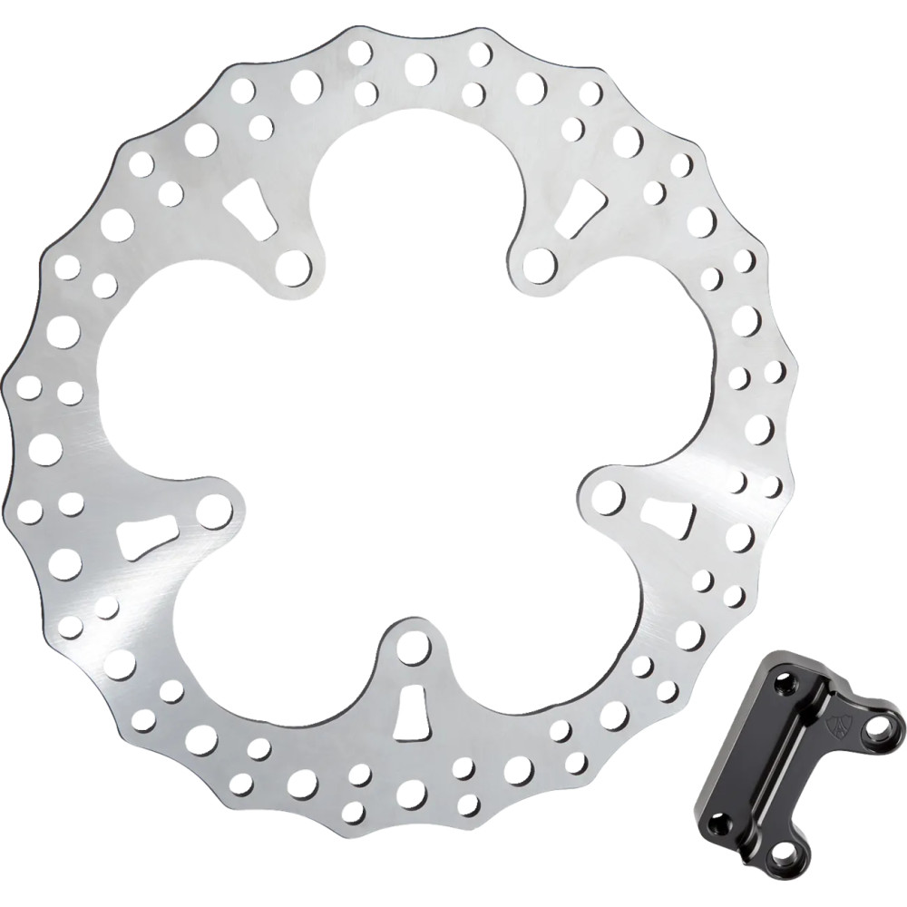 Jagged Floating Rotor — 330 mm, two-piece floating, Silver