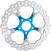 Rotor Araña — 300 mm (11,8"), azul, compatible con Harley con o sin ABS, requiere kit de cubo Arlen Ness