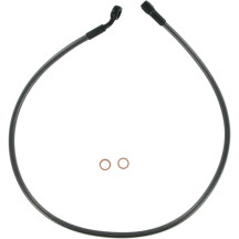 Alternate Length Designer Series Braided Non-ABS Front Upper Brake Line Kit — 29" length, 10 mm 35° banjo, Black