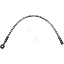 Designer Series Braided Non-ABS Front Brake Line Kit — 38 cm (15\"), 10 mm 35° banjo, Black