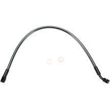 Designer Series Braided Non-ABS Front Brake Line Kit — 17" (43 cm), 10 mm 35° banjo, Black