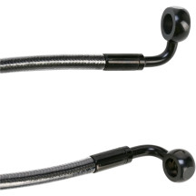 Línea de freno frontal trenzada E-Z Align para disco único — 117 cm (46"), sin ABS, banjo 10 mm 90°, banjo 7/16" 90°