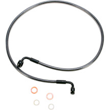 Línea de freno frontal trenzada E-Z Align para disco único — 117 cm (46"), sin ABS, banjo 10 mm 90°, banjo 7/16" 90°